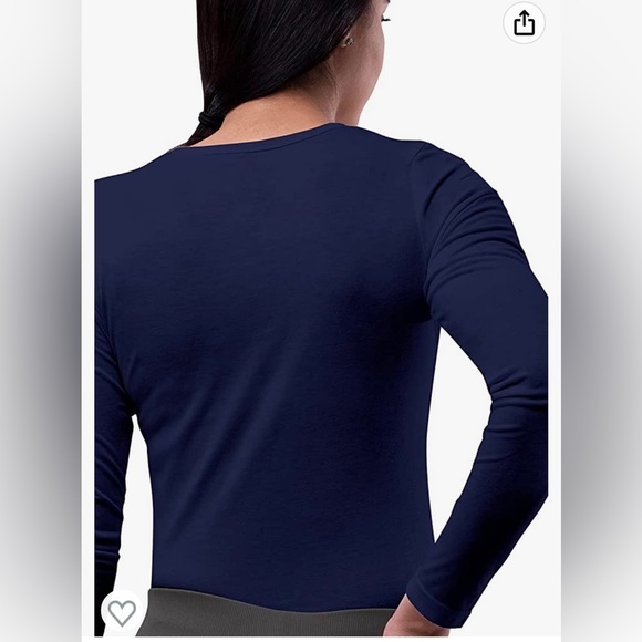 Sivvan Navy Long Sleeve Undershirt Scrubs Scrub Shirt M - Picture 4 of 5